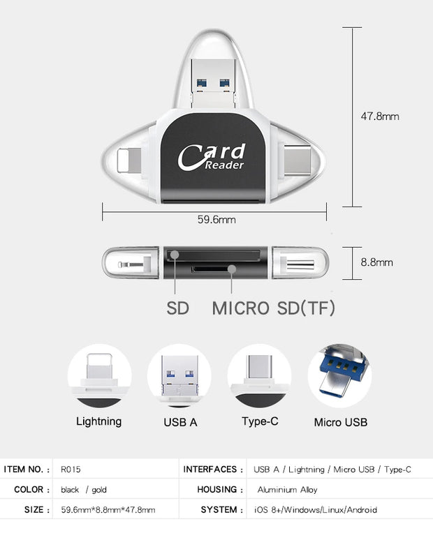 4 In 1 Card Reader